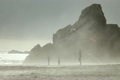 Kite flying in the fog