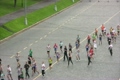 Participants of marathon run on XXX MOSCOW INTERNATIONAL PEACE MARATHON.