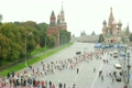 Participants of peace marathon run through Vasilevsky Spusk square
