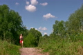 sport woman running in park