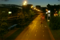 Highway in a city in the evening