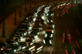night highway with brisk movement