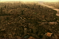 夕暮れの大阪市空撮２