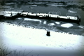 Ice on River 43 dock stylized