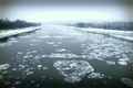 Ice on River Dramatic Scene 47 city stylized