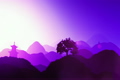 Magical Oriental Sunset over Mountains 03