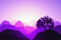 Magical Oriental Sunset over Mountains 06