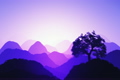 Magical Oriental Sunset over Mountains 07
